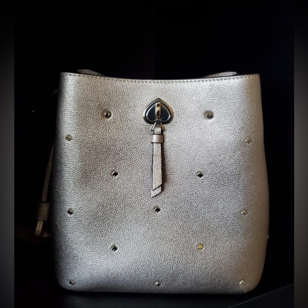 Kate Spade Marti Studded Bucket Bag in Pebble Leather